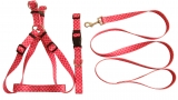 PongoPet Dog Collar Leash Harness Sets Printed Diamond Pattern
