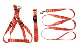 PongoPet Dog Collar Leash Harness Sets Printed Dot Pattern